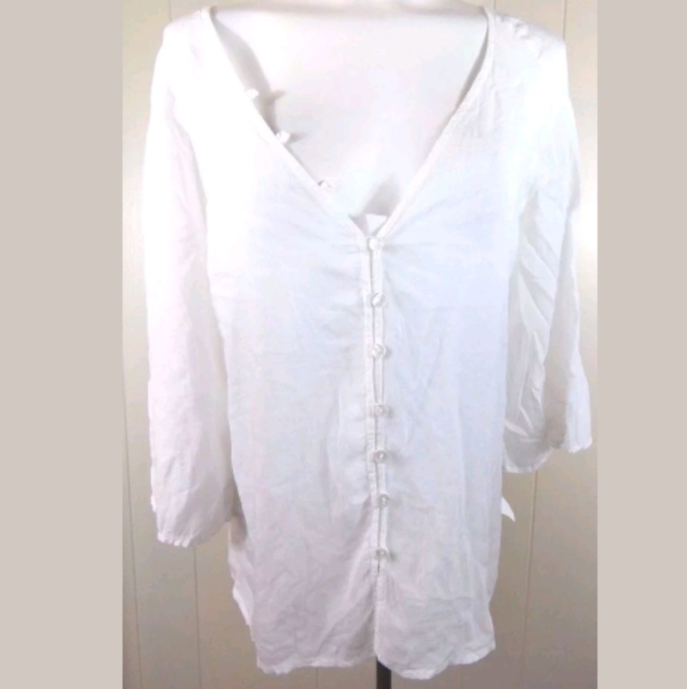 Young Fabulous & Broke Button Down V-Neck Top